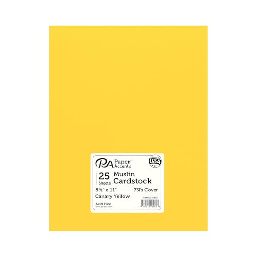Cdstk Muslin 8.5x11 73lb 25pc Pk Canary Yellow - color: Canary Yellow