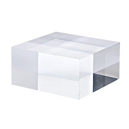 PATIKIL 3"x3"x1.5" Jewelry Display Riser, Polished Acrylic Cube Display Stand Block Collection Showcase Ring Holder Square, Clear - size: 3" x 3" x 1.5"