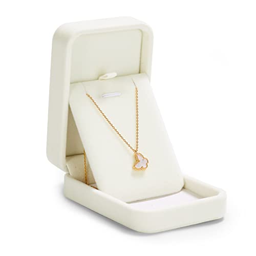 Oirlv Velvet Pendant Storage Box White Jewelry Packaging Gift Box Showcase - style: Pendant/Necklace Box