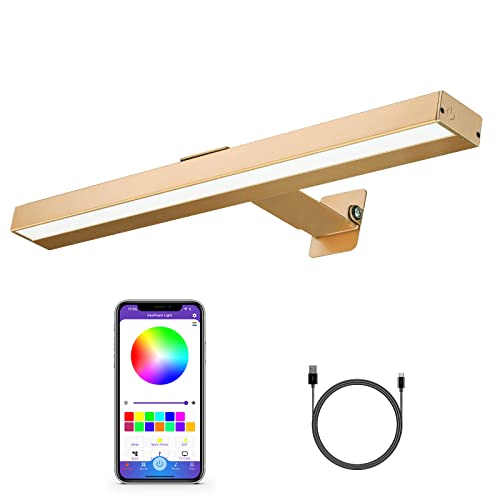 MIOBLUE Rechargeable Picture Light, Battery Painting Light Display Lamp with APP Music Sync Multi Dynamic Modes Timer Dartboard Artwork Light for Frame Portrait - color: Rose Gold, size: 16inch