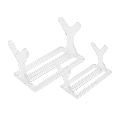 2 Pcs Plastic Fishing Lure Display Stands Clear Small Collections Easel Transparent Pen Holder Stand Makeup Brushes Holder Racks
