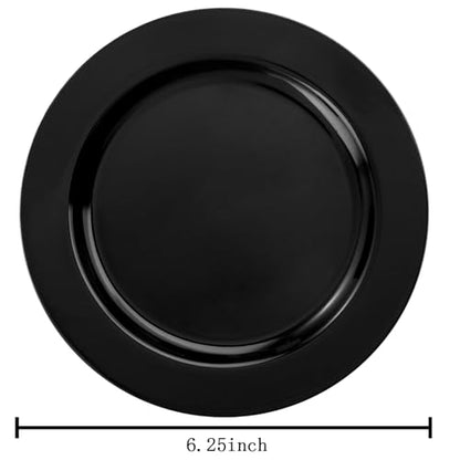 bUCLA 100 Pieces Black Plastic Plates - 6.25 inch Disposable Dessert/Salad/Appetizer/Small Cake Plates for Party, Graduation & New Year - color: 6.25Inch-100pcs-Black