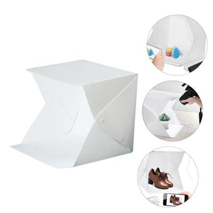 ABOOFAN Portable 20cm Photo Light Box Tent with LED Strips, Folding Photography Light Tent Kit with 4 Color Backdrops for Product and Jewelry Photography