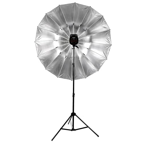 Godox 70inch 180cm Reflective Umbrella, Parabolic Reflective Umbrella, Studio Photography Umbrella, Silver Inner, with Diffuser Cover, Bag (Silver, 70") - color: Silver