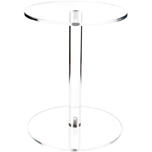 Plymor Clear Acrylic Round Barbell Pedestal Display Riser, 9.5" H x 7.5" D (1/4" thick) - size: 9.5" x 7.5" x 7.5"