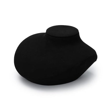 Microfiber Jewelry Bust Display Necklace Pendant Microfiber Jewelry Necklace Display Stand for Showcase(Black) - color: Black