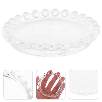 Angoily Glass Pearl Beaded Jewelry Jewelry Tray Small Decorative Ring Holder Photography Prop for Vanity and Desk