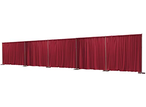 OnlineEEI 8 Foot Tall Fixed Height Collapsible Pipe and Drape Backdrop Kit 8x50 (Burgundy) - color: Burgundy