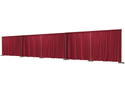 OnlineEEI 8 Foot Tall Fixed Height Collapsible Pipe and Drape Backdrop Kit 8x50 (Burgundy) - color: Burgundy