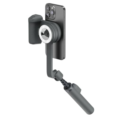 ShiftCam Travel and Creator Kit – MagSafe-Compatible Mobile Creator Bundle for iPhone and Android, Compact Phone Grip, Adjustable LED Light, Extendable Bluetooth Tripod for Vlogging - color: Midnight, size: Travel Kit Essential