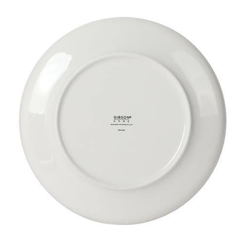 Gibson Home Havenstone 12-Piece Porcelain Dinnerware Set – Dinner Plates, Salad Plates & Bowls, Classic White With Black Rim Everyday Dish Set for Home, Kitchen, Microwave & Dishwasher Safe - color: White w/ Black Rim (Havenstone)