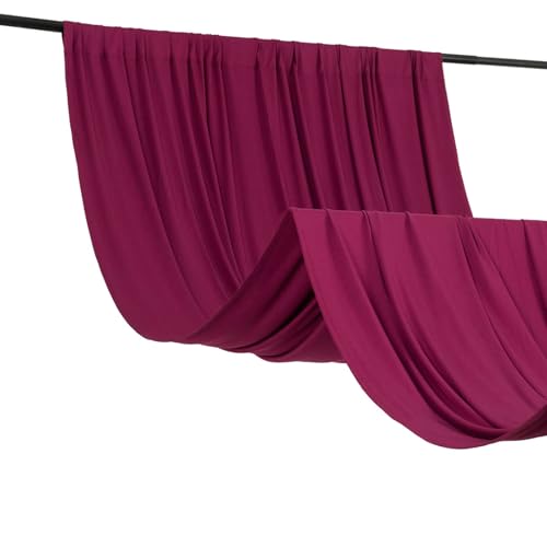 Efavormart 5ft x 10ft Burgundy 4-Way Stretch Spandex Backdrop Curtain, Wrinkle-Free Opaque Stage Panel for Moody Weddings and Ceremonies - color: Burgundy, size: 5ftx10ft