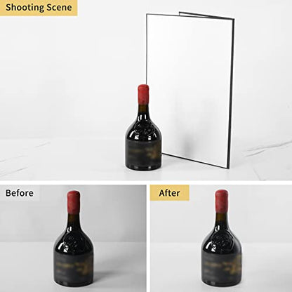 Meking 3 in 1 Photography Reflector Cardboard, 17"x12"/42x30cm A3 Folding Light Diffuser Board for Still Life, Product and Food Photo Shooting - Black, Silver and White - size: 1pcs A3 Black Silver White