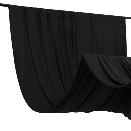 Efavormart 5ft x 10ft Black 4-Way Stretch Spandex Backdrop Curtain, Wrinkle-Free Opaque Stage Void Panel for Studio Portraits, Gala and Stages - color: Black, size: 5ftx10ft