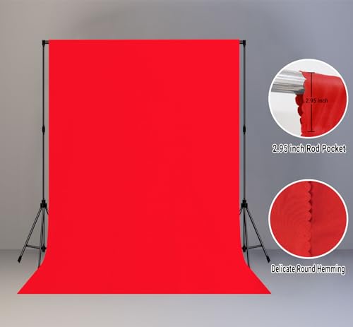 5x7FT Red Screen Backdrop Background for Photography, Photo Backdrop Props for Photoshoot, Party, Video - color: Red, size: 5x7ft