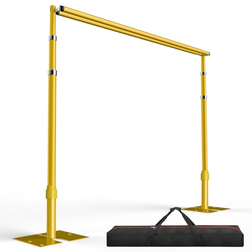 EMART Backdrop Stand Heavy Duty 10x10Ft, Double Crossbar Pipe and Drape Photo Background Support Kit, Adjustable Metal Frame with Flat Base for Wedding Birthday Party Decorations-Gold - color: Gold, size: 10×10FT