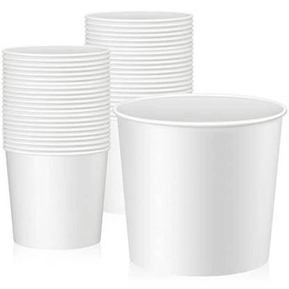 Hoolerry 50 Pcs 85 oz Paper Bucket Cardboard Food Bucket Bulk Disposable Food Container for Birthday Party, Wedding, Baby Shower, Event Gather Party Supplies (Cardboard,White) - color: White, size: Cardboard