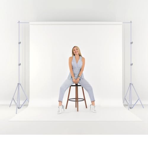 iMounTEK Backdrop Stand for Party, 6.5 * 9.84 ft Photographic Studio Photo Backgrounds Adjustable Photo Backdrop Stand Kits with a Carrying Bag Photo Backdrop Stand for Photography/Wedding(Silver) - color: Silver