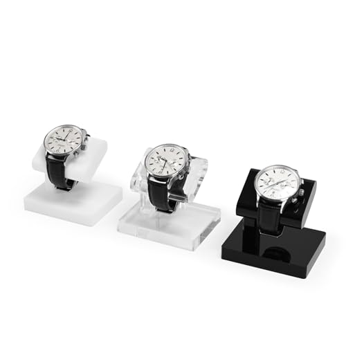 Oirlv Acrylic Jewelry Display Single Watch Stand for Men Acrylic Bracelet Watch Holder for Women (Black) - color: Black YJ12603