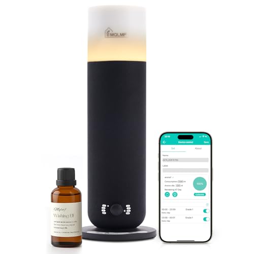 Hotel Collection Diffuser Machine,Fabric-Wrapped Design,Candlelight Atmosphere Lamp,1000 Sq Ft,Waterless Essential Oil Diffuser,Hotel Scent Diffuser,Scent Air Machine for Home - Weave Black - color: Weave Black