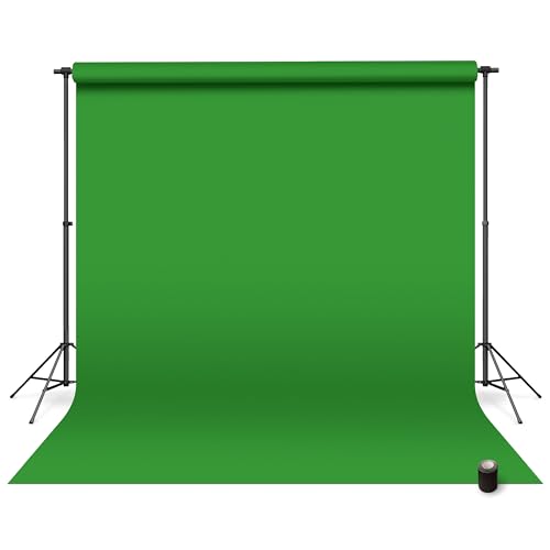 Denny Manufacturing - Seamless Paper Backdrop for Photography, Green Screen Seamless Paper Roll - Green Screen (53 in x 36 ft) Includes Free Roll Black Gaffer Tape (2 in x 13 ft) - color: Green Screen, size: 53 in x 36 ft