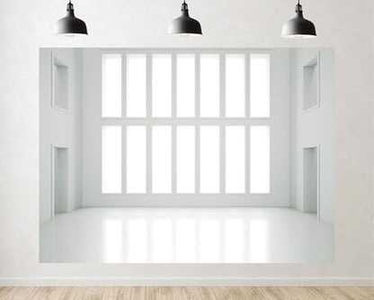 Trykid 6x6ft Bright White Empty Room Backdrop Minimalist Studio Atmosphere Photography Background Modern Art Gallery Clean Event Backdrop Party Decoration Photo Booth Prop Fabric - size: 6x6ft