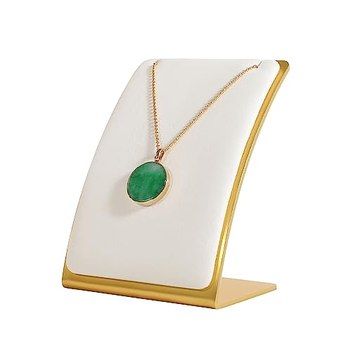 White Necklace display stand, Velvet Jewelry necklace display holder for selling, small metal earring neck storage organizer, online jewelry photography props【White】 - color: White