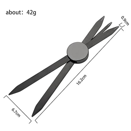 Charme Princesse Eyebrow Ruler Stainless Steel Tattoo Eyebrow Stencil Ruler Three-Point Positioning Permanent Eyebrow Makeup Measuring Symmetrical tool(Black) LB000249-1 - color: Black