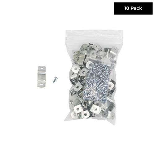 3/4" Depth Flat Offset Mounting Canvas Clips for Picture Framing Pack of 10 Plus #6 X 3/8" Pan-Head Screws Included - color: 10, size: 3/4 Inch