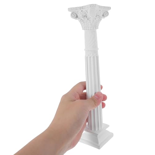 European Style Roman Column Decorative Pillar Statue, Mini Ornament for Home Desktop Decor, Wedding Photo Shoot Photography Prop - size: 24.50X6.00X5.30CM