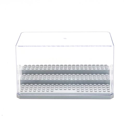 Acrylic Minifigure Display Case Stackable Action Figures Blocks Display Box, Clear Dustproof Display Case Box for Lego Lovers - color: Grey, size: Medium 1 Pack