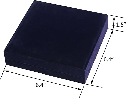 LAODA Big Necklace Chain Jewelry Gift Box Soft Touch Premium Velvet Material Choker Necklace Storage Holder Box for Women Men Size 6.4"(W)*6.4"(D)*1.5"(H) (1, Navy Blue) - color: Navy Blue