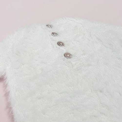 2Pcs Newborn Photography Props Boy Photo Posing Outfits Baby Photoshoots Girl Crochet Bear Hat Romper - color: White B