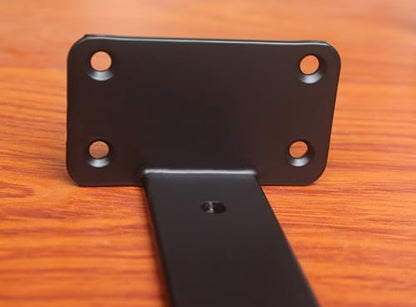 2 Pack - 8 inch Black Hidden L Shelf Bracket (1/5 Inch Thicked) Iron Floating Shelf Brackets Rustic Industrial Metal Brackets for Shelf Support - size: 8 Inch, style: Black 2 Pack