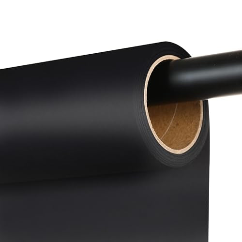 Seamless Photography Background Paper Roll, Blue Photo Paper Backdrop for Photography, Video and Streaming (Ultra Black, 107" x32') - color: Ultra Black, size: 107" x32'