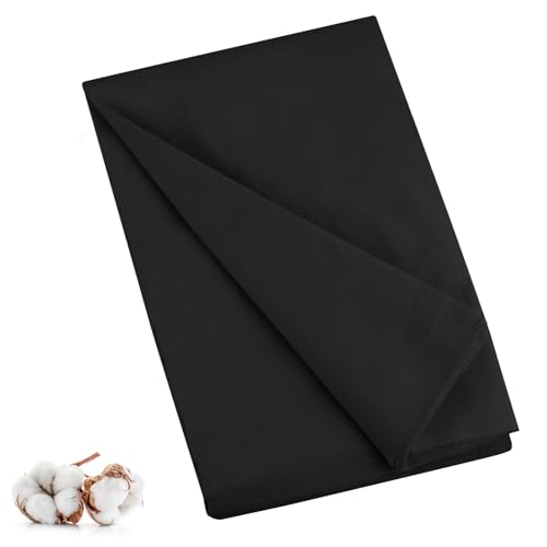 PEASUG 100% Cotton Muslin Fabric, 59 Inch X 5 Yards Muslin Fabric by The Yard, Medium Weight Draping Fabrics Suitable for Sewing Embroidery, Garments, Crafts Material-Black - color: Black, size: 5 Yards