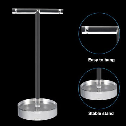 PATIKIL Earring Display Stands,2pcs Acrylic Earring Holder Earring Stands Storage Organizer Necklace T Rack for Jewelry Photography Necklace,Transparent - color: Transparent