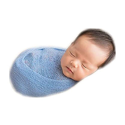Coberllus Newborn Baby Photo Props Wrap Cloth Blanket Swaddle for Boys Girls Photography Shoot (Blue) - color: Blue