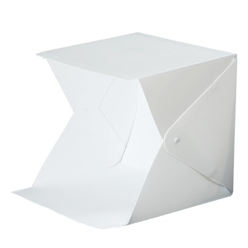 SECFOU 20cm Portable Photography Light Box Tent with LED Strip Lights with 4 Colored Backdrops for Product and Jewelry Shooting