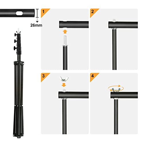 Backdrop Stand, Maxztill 8.5x10Ft Adjustable Photo Backdrop Stand Kit,Backdrop Stand for Parties,4 Crossbars,6 Background Clamps,4 Backdrop Clip Holder,2 Sandbags,1 Carry Bag for Wedding/Photoshoot - size: 8.5X10ft Backdrop Stand