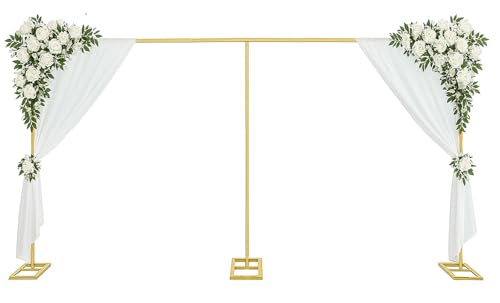 10x20ft Backdrop Stand Heavy Duty Pipe and Drape Backdrop Stand for Parties, Adjustable Pipe Kit Curtain Frame Stand for Photography Background Support,Wedding Arch Metal Frame (Gold) - color: Gold