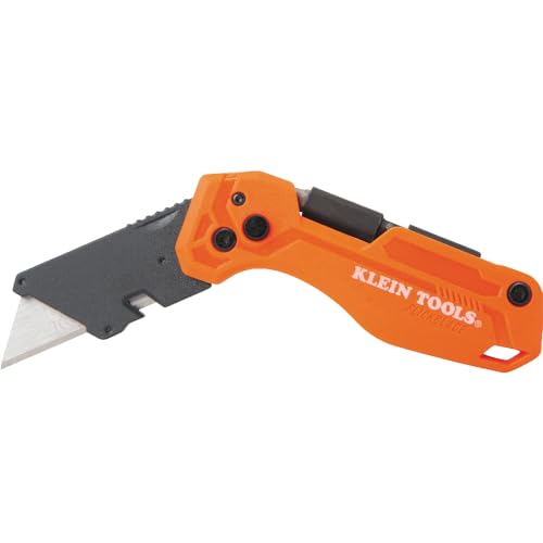 Klein Tools 44304 Folding FLICKBLADE Utility Knife, Compact, Removable Impact Driver, 1/4-Inch Nut Driver and #2 Phillips Bit - style: Flickblade w/ Driver