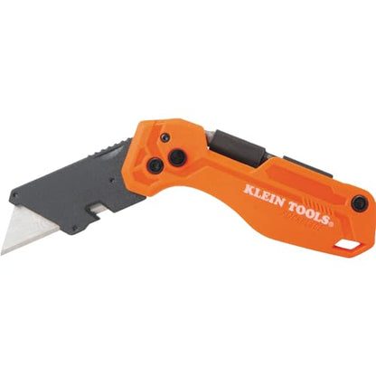 Klein Tools 44304 Folding FLICKBLADE Utility Knife, Compact, Removable Impact Driver, 1/4-Inch Nut Driver and #2 Phillips Bit - style: Flickblade w/ Driver