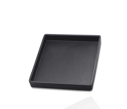 Small Square Serving Tray (5.9 inch), Durable Black Tray for Desserts & Organization, Lightweight for Coffee, Drinks, Party, Seasoning, Perfume and Display. - color: Black - 1 Tray, size: 5.9" x 5.9" x 0.8"