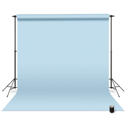 Denny Manufacturing - Seamless Paper Backdrop for Photography, Baby Blue Seamless Paper Roll - Light Blue (53 in x 36 ft) Includes Free Roll Black Gaffer Tape 2 in x 13 ft - color: Light Blue, size: 53 in x 36 ft