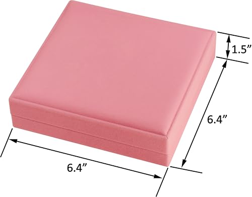 LAODA Big Necklace Chain Jewelry Gift Box Soft Touch Premium Velvet Material Choker Necklace Storage Holder Box for Women Men Size 6.4"(W)*6.4"(D)*1.5"(H) (1, Pink) - color: Pink