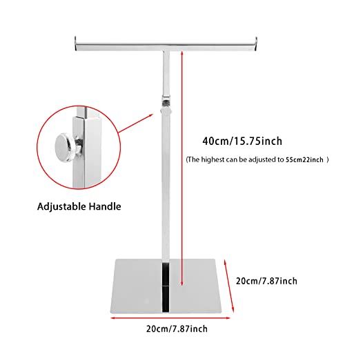 Polmart Countertop Adjustable Display Stand Stand for Purses/Handbags, Wreaths, Wigs, Hats and Crafts (T-Stand, Silver) - color: Silver
