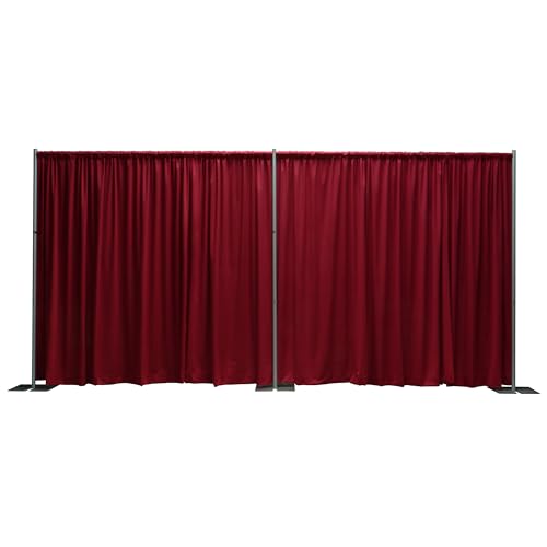 OnlineEEI Pipe & Drapes Portable Stand Kit, 8FT x 20FT Photo Backdrop Set with Portable Stand, Photography Background for Weddings, Birthday Parties, Business Events (Red) - color: Red