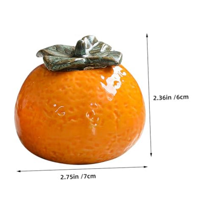 TIDTALEO Ceramic Orange Fruit Shaped Canister with Lid Nordic Style Tea Storage Jar Simulation Orange Decoration for Kitchen and Photography Props