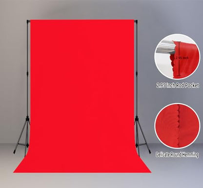 6x9FT Solid Red Screen Backdrop Background for Photography, Photo Backdrop Photoshoot Props - color: Red, size: 6X9ft